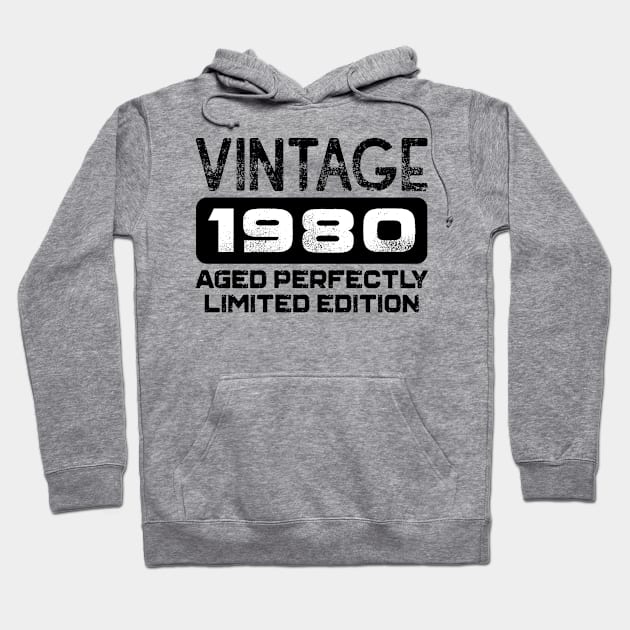 Birthday Gift Vintage 1980 Aged Perfectly Hoodie by colorsplash